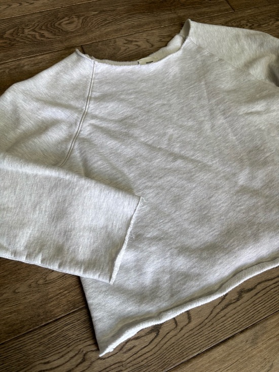 Joah Brown SLOUCHY PULLOVER SWEATSHIRT PEARL GREY FRENCH TERRY SMALL - Picture 9 of 12